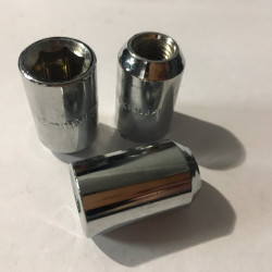 Гайка колісна Cr M12x1,50x33 Хром Конус внутр. 12мм шестигран., D=20