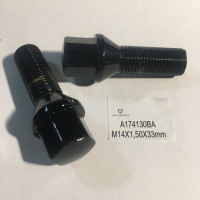 Болт колісний чорний конус з виступом 14*1,5 L33мм